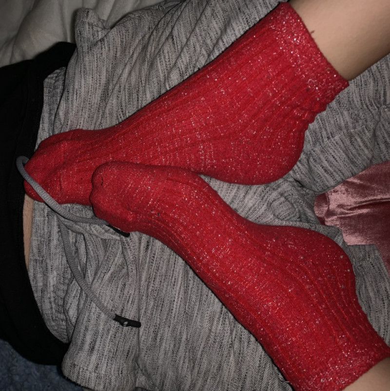 fuzzy red socks