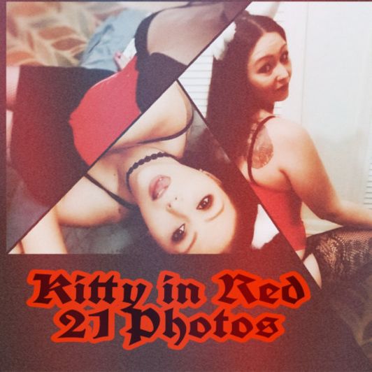 Kitty in Red Photo Set