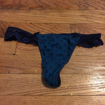 Worn Panties Blue Polka Dot