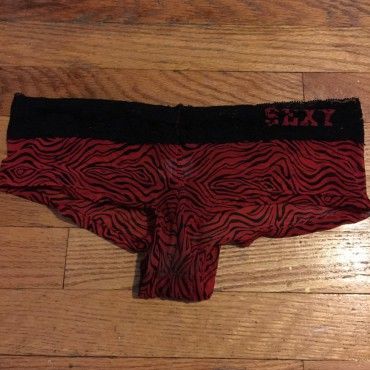 Worn in Vid: Panties Red Zebra