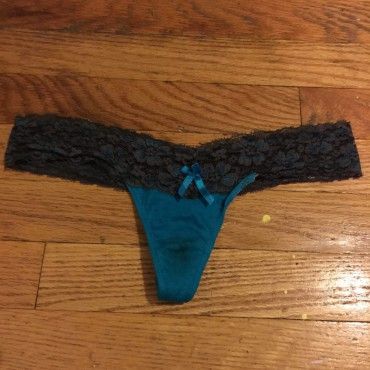 Worn Panties Blue w Gray Trim