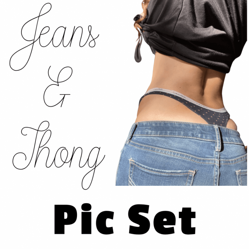 Jeans and Thong Whales Tail Photo Set