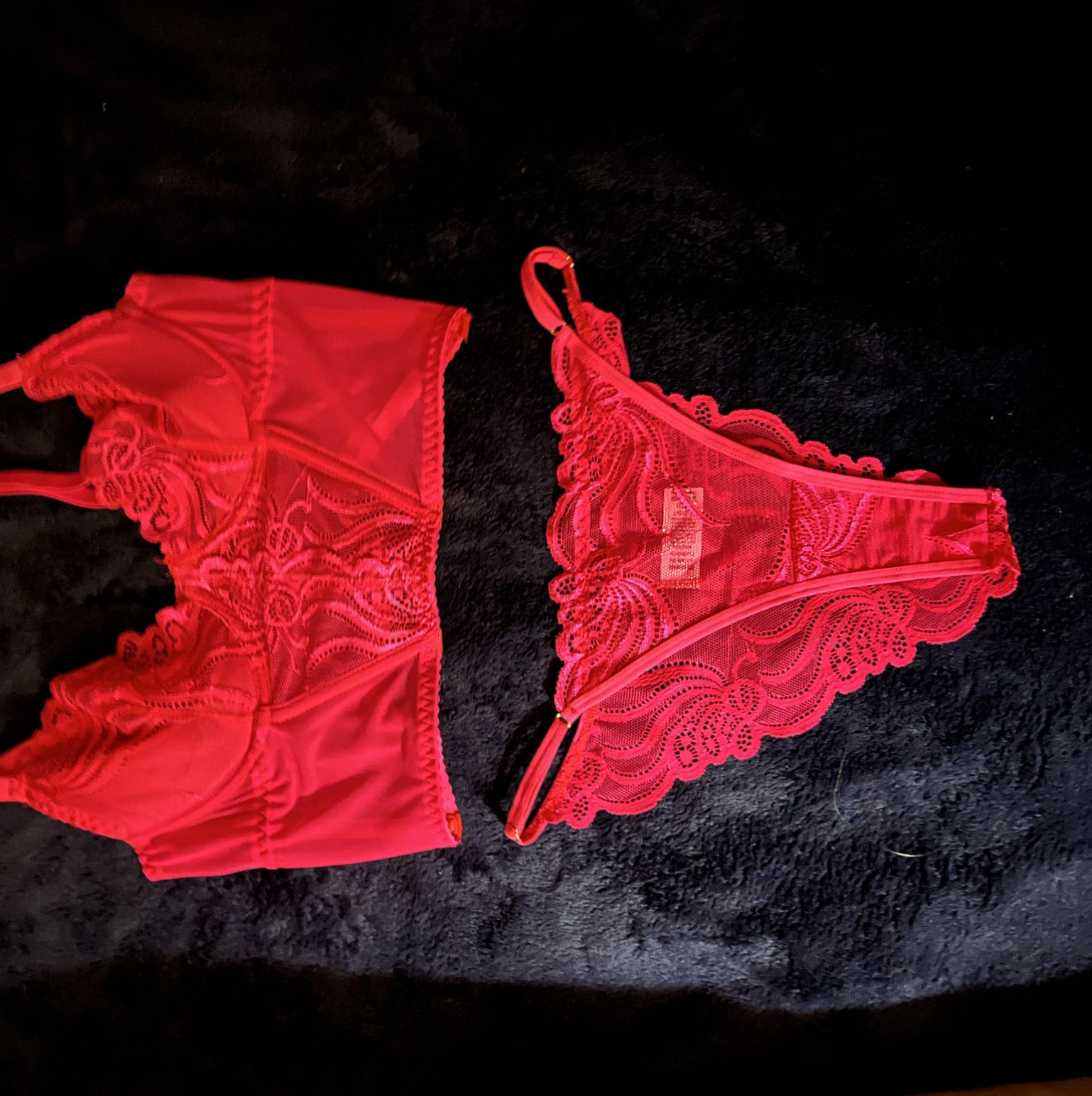 Hot pink matching bra and panty set