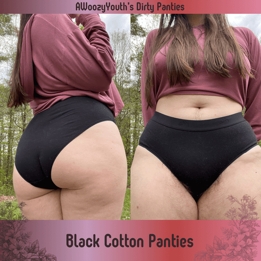 Black Cotton Panties Worn 1 Day