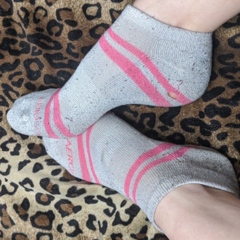 White and Pink Short Ankle Socks