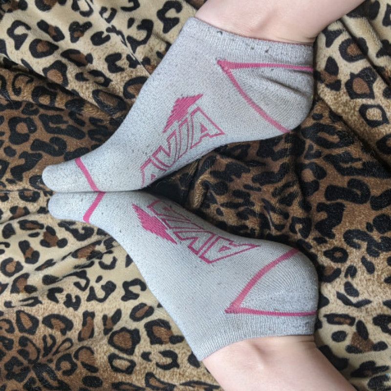 White and Pink Short Ankle Socks