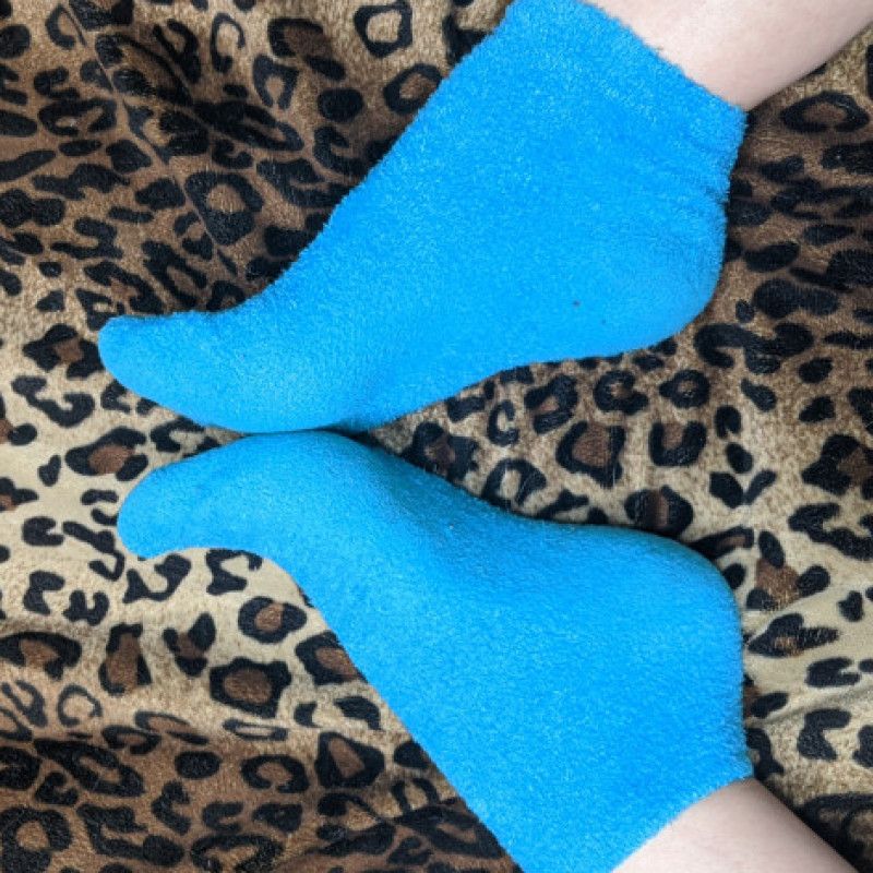 Teal Blue Fuzzy Socks