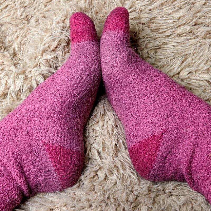 Pink Reindeer Christmas Fuzzy Socksocks