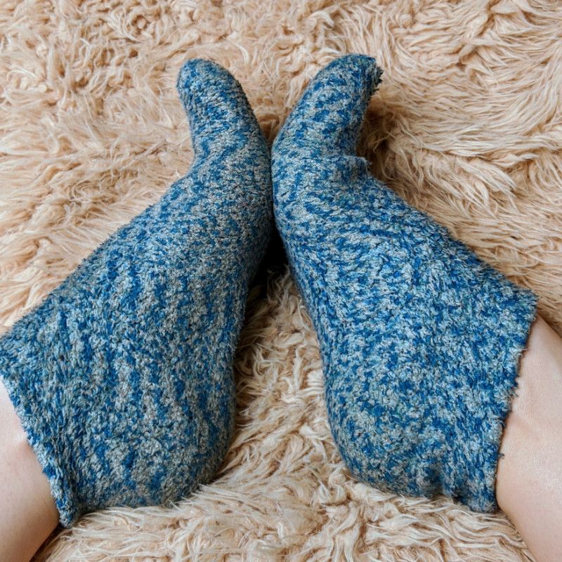 Blue Fuzzy Socks