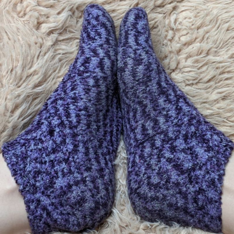 Purple Fuzzy Socks