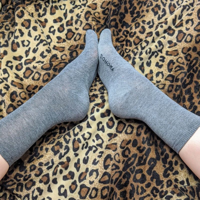 Mismatched Grey Socks