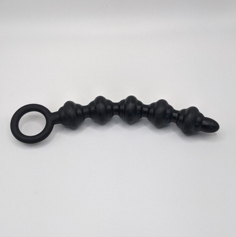 Used Black Silicone Anal Beads