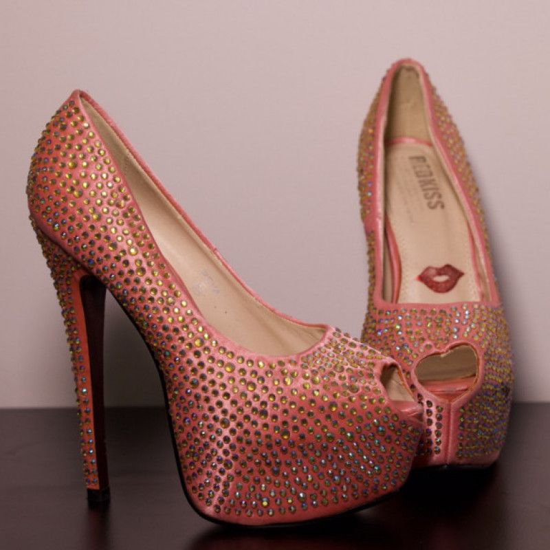 Pink Jeweled Heels