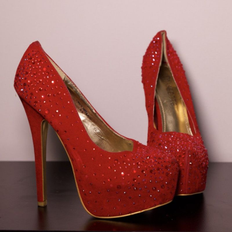 Red Jeweled Heels