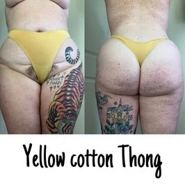 Yellow cotton thong