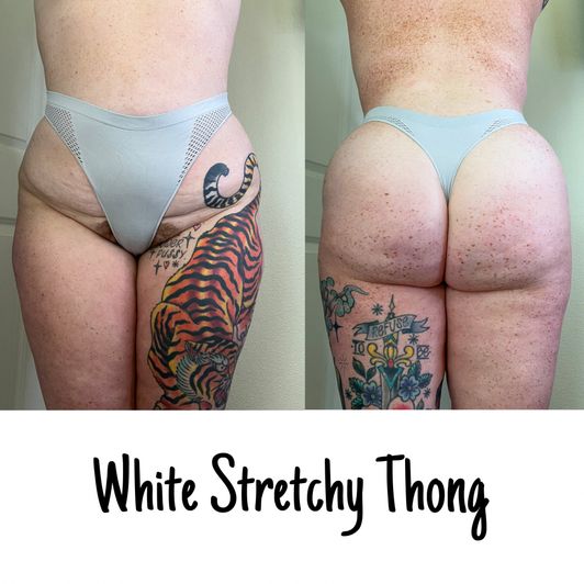 White Stretchy Thong