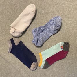 Random worn ankle sock pair