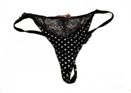 Black PolkaDot Dirty G String