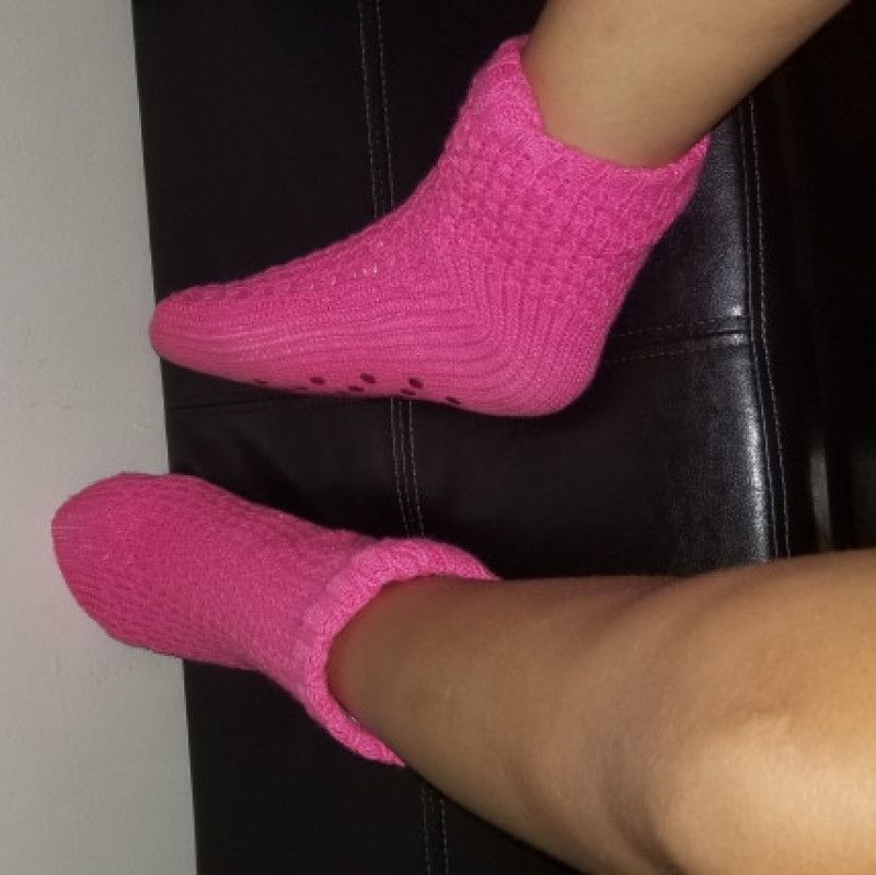 Pink slipper socks