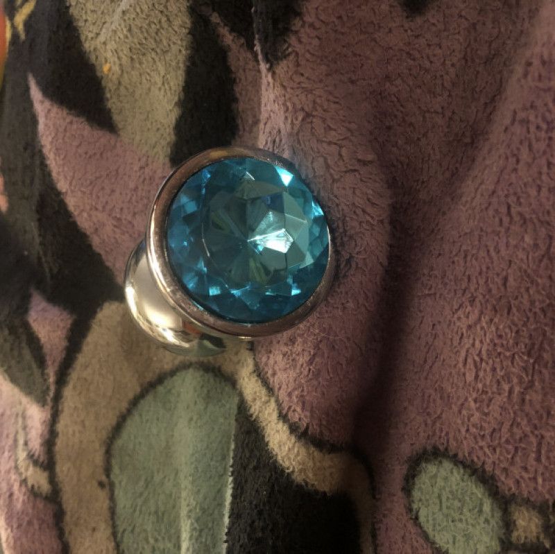 Blue gem bling butt plug