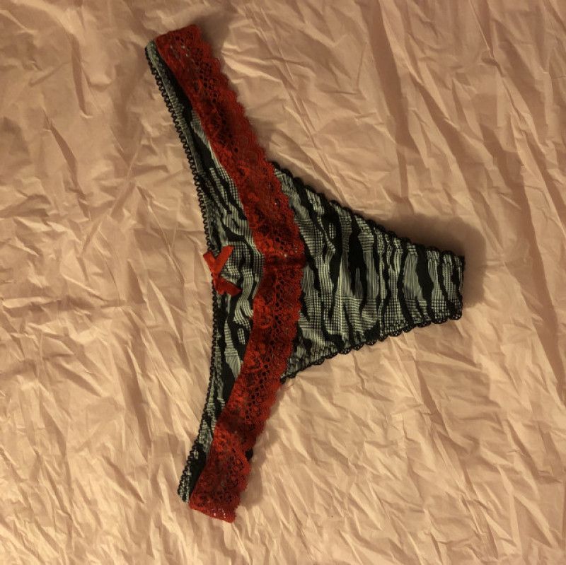 Zebra and red lace undie N designer tie