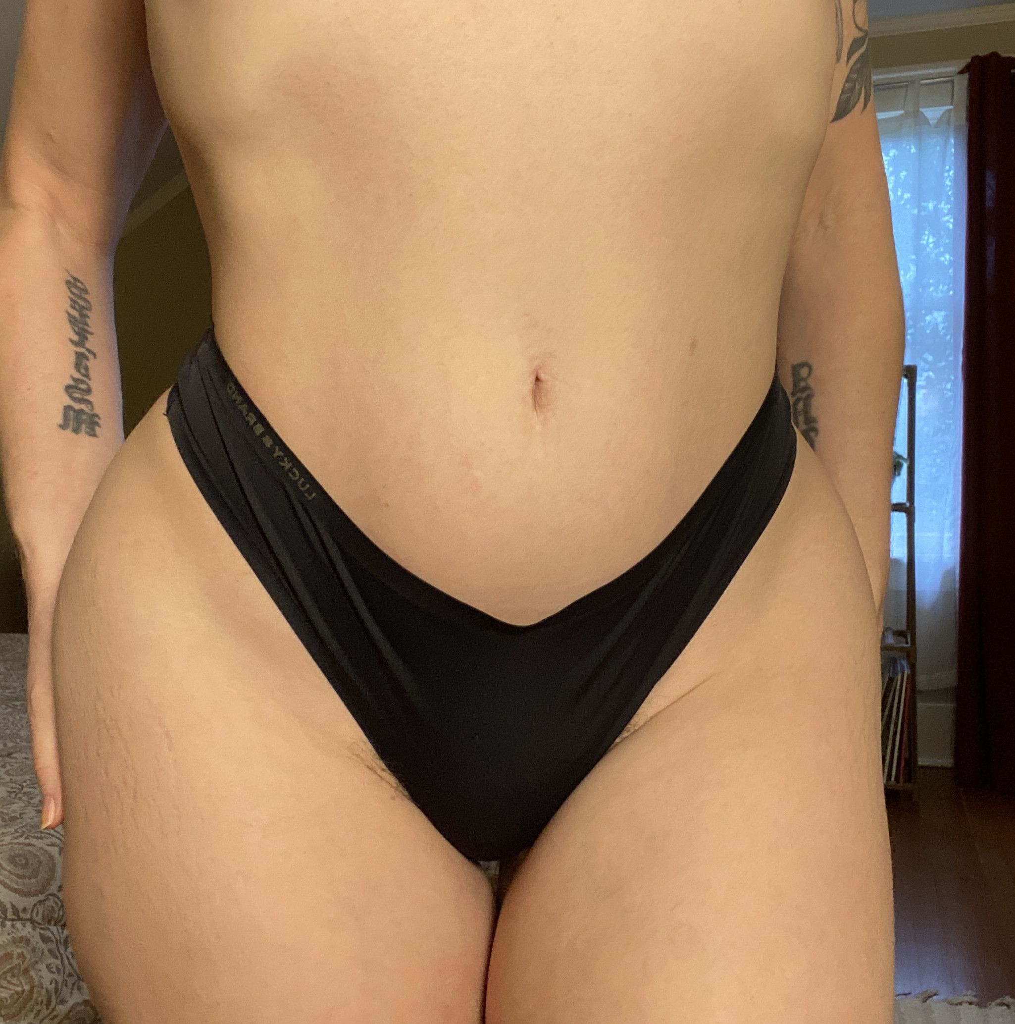 Black Stretchy Thong