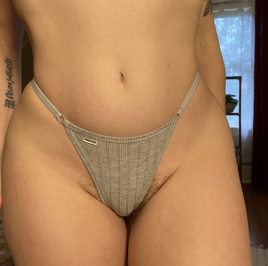 Gray Strappy Thong