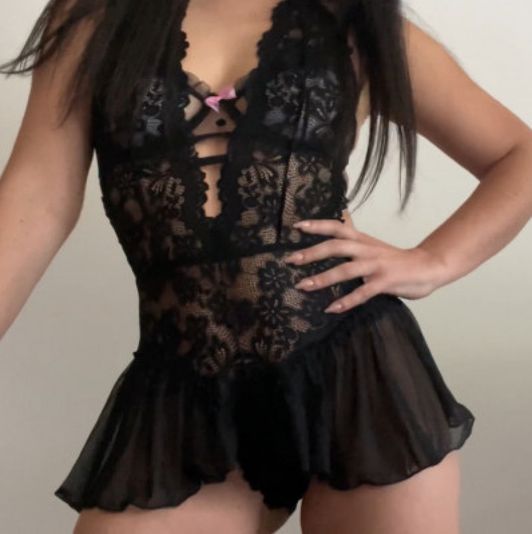 Sexy sheer crotchless romper