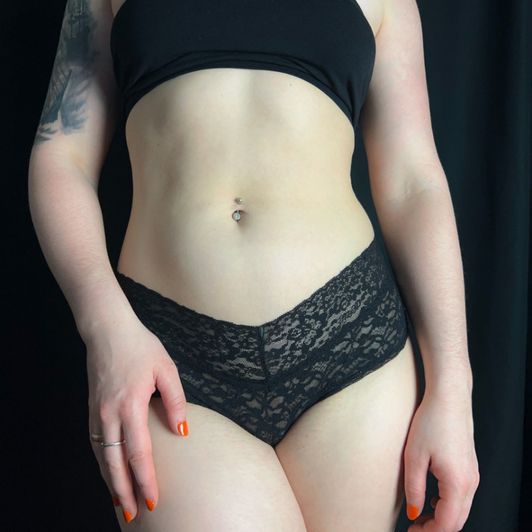 Black Lace Brief Panties For You To Wear For Me