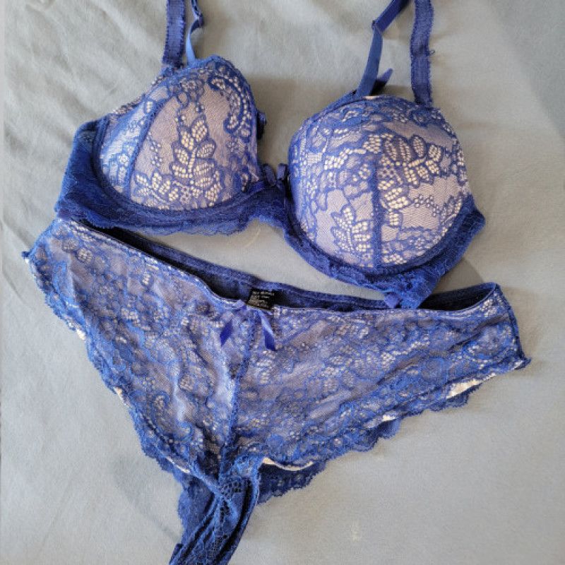 Blue Bra and Panty Set