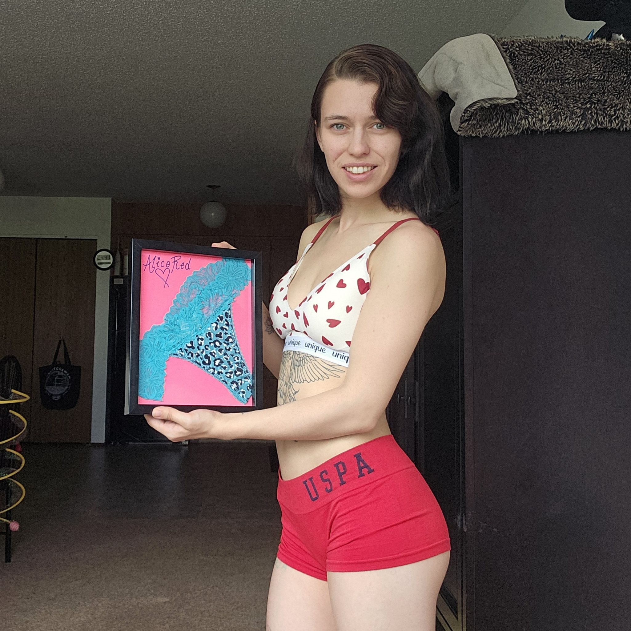 Framed and Signed Alice Red Thong