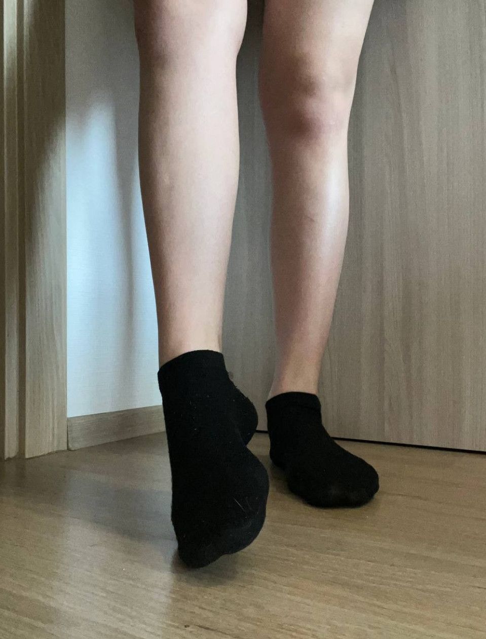 Worn Black Socks