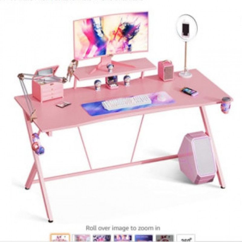 Cute pink gaming desk