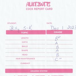 Hand written Cock Report Card