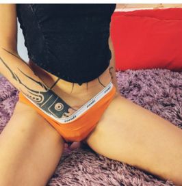 Orange cotton panties