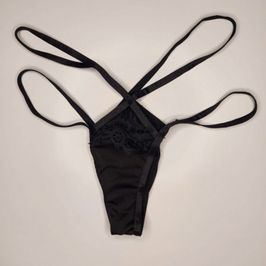 Black string lace panty