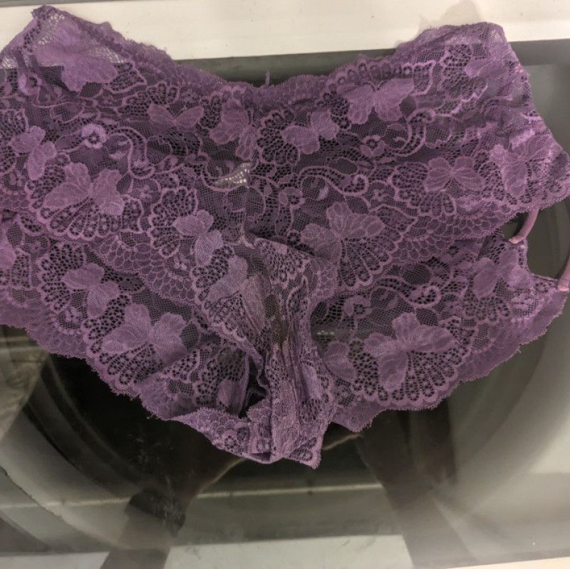 Purple panties extremely heavy soil