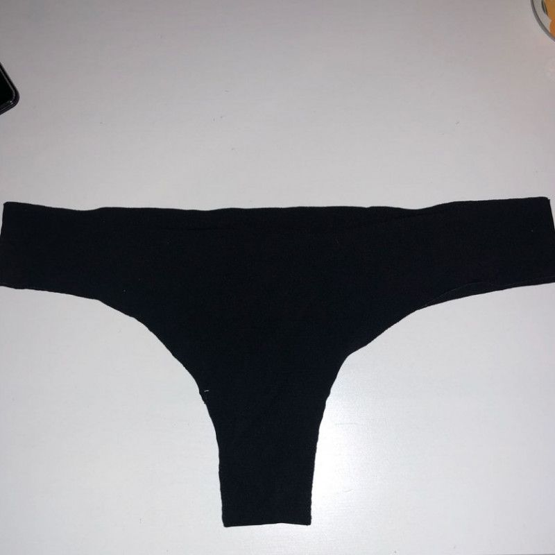 Black Seamless Stretch Microfibre Thong