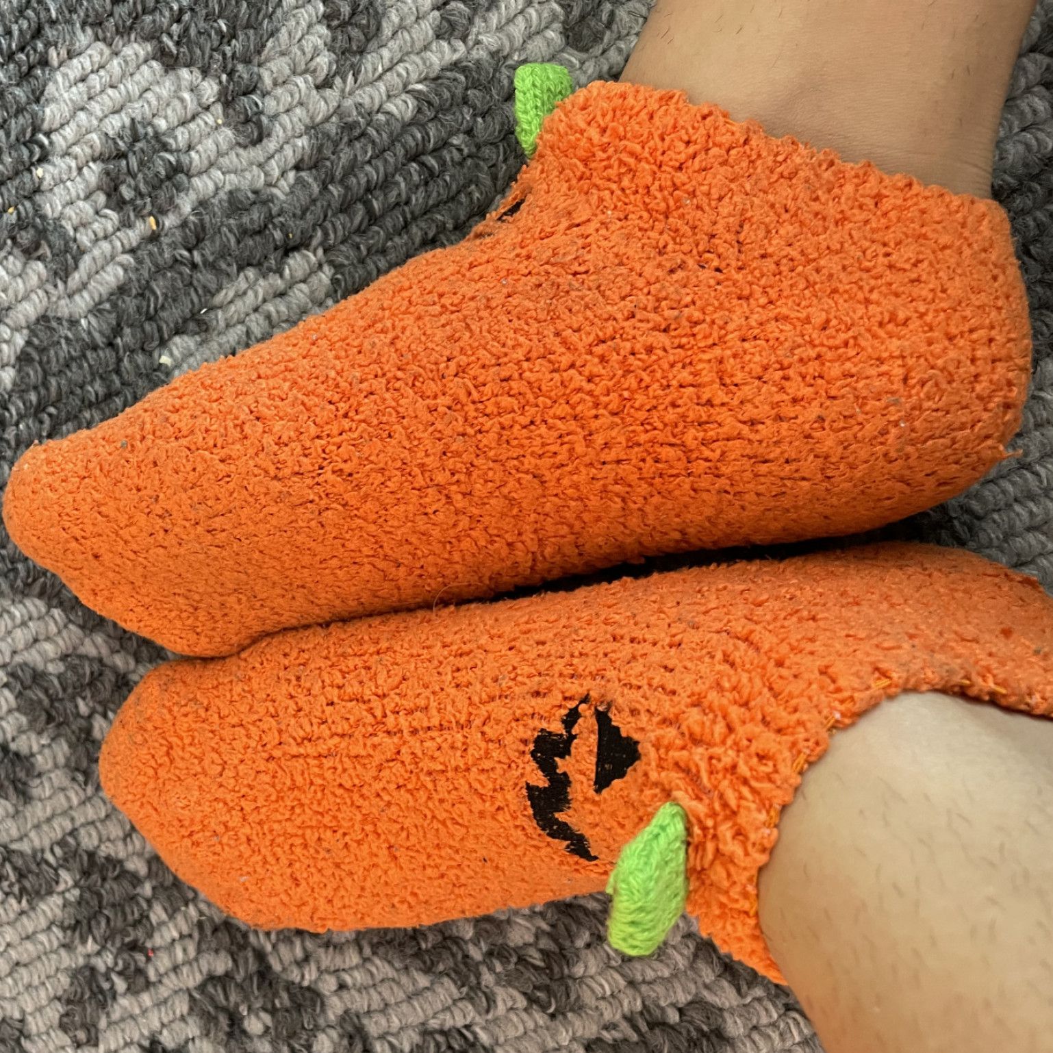 Pumpkin fuzzy socks