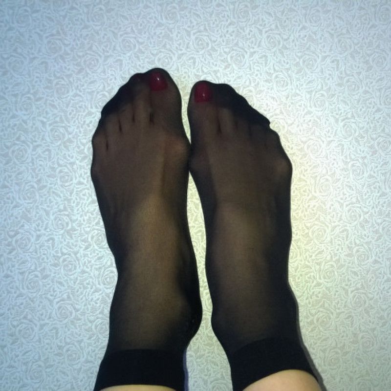 Black transparent nylon socks