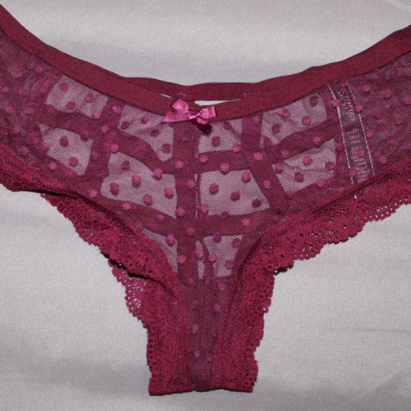 Maroon Lace Backless Panties