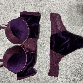 Purple Velvet Bra and Panty set