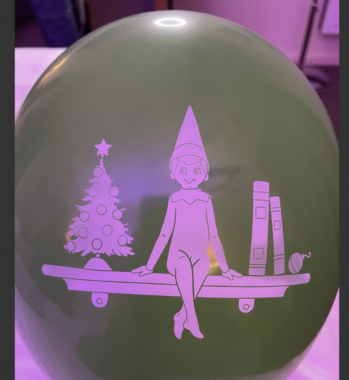 Balloon elf on shelf