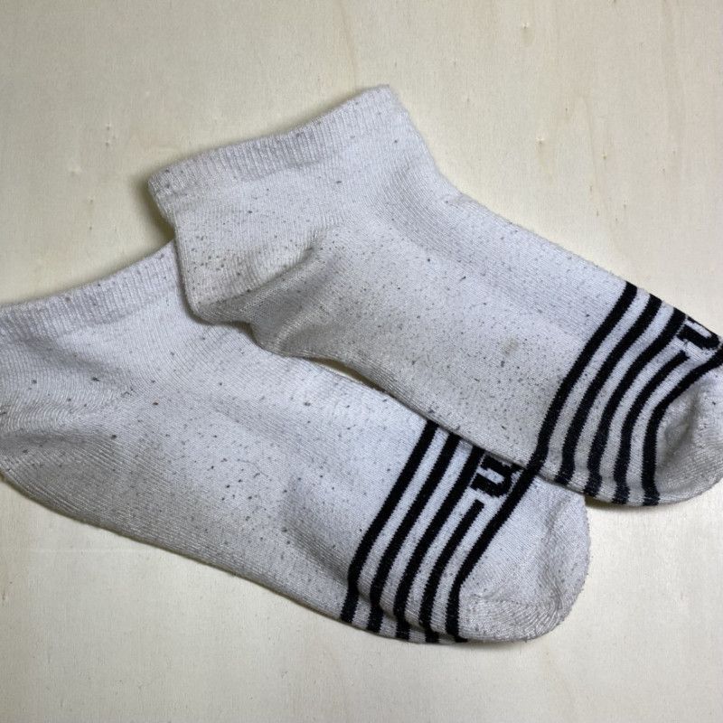 Short socks white with black stripes