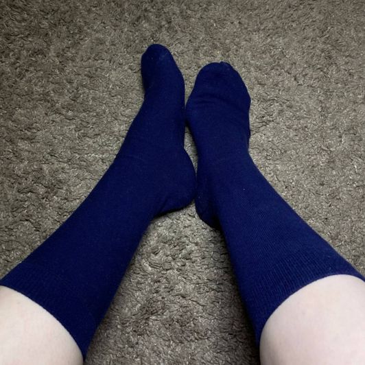 High blue socks