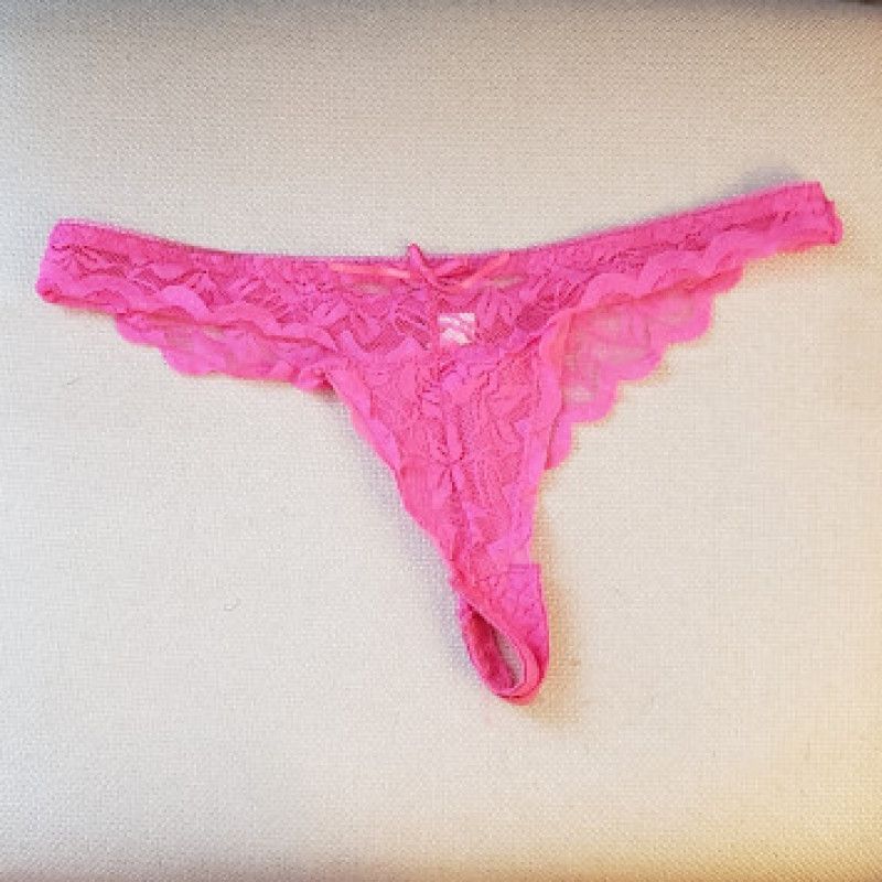 Bright Pink Lace Thong