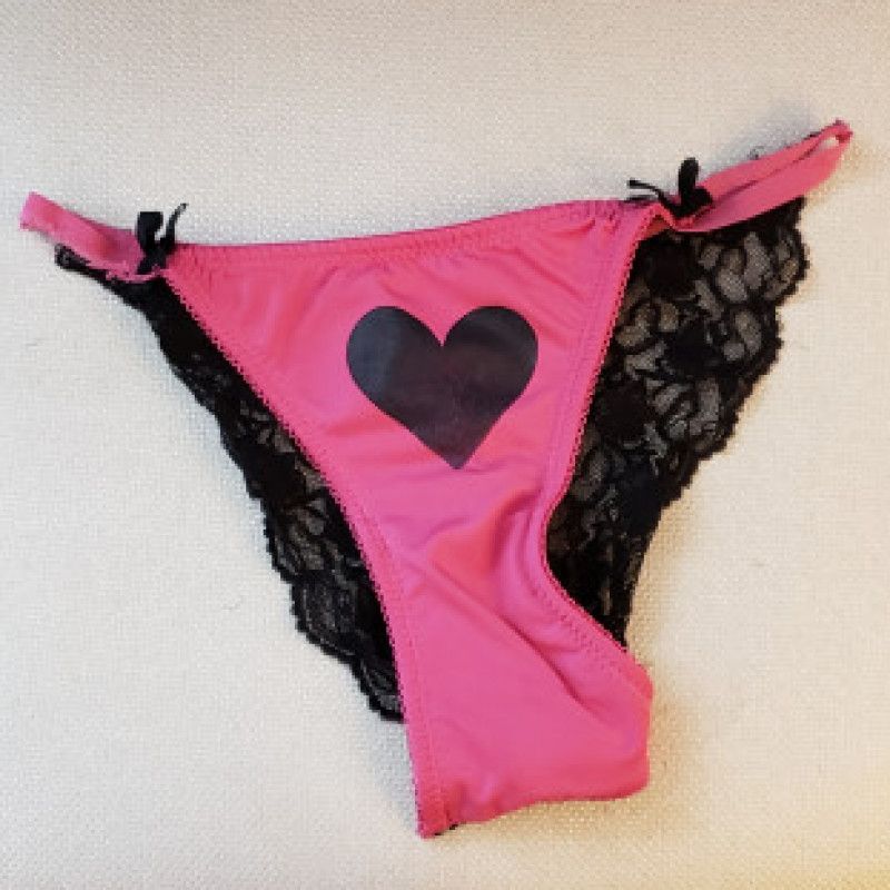 Pink Heart with lace back panties