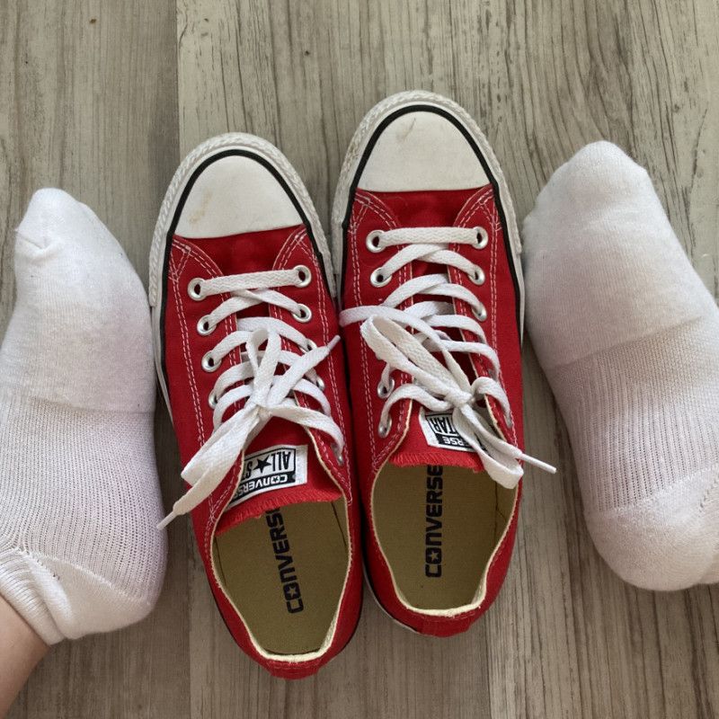 Worn Red Canvas Shoes Converse