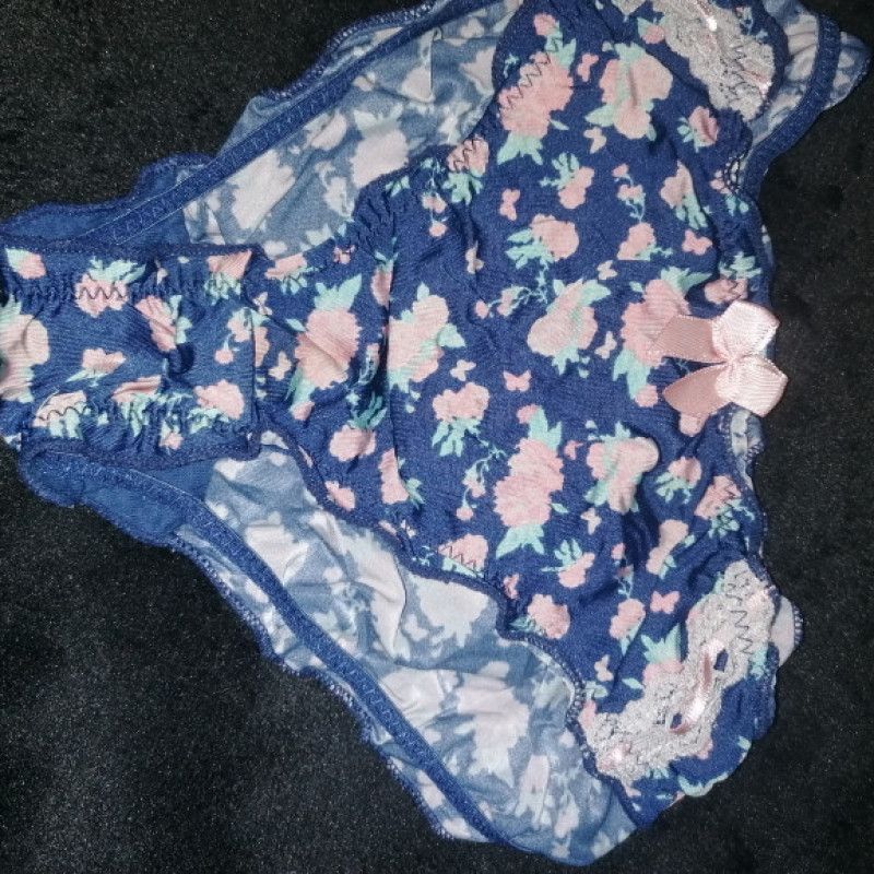 my panties floral silky blue and pink