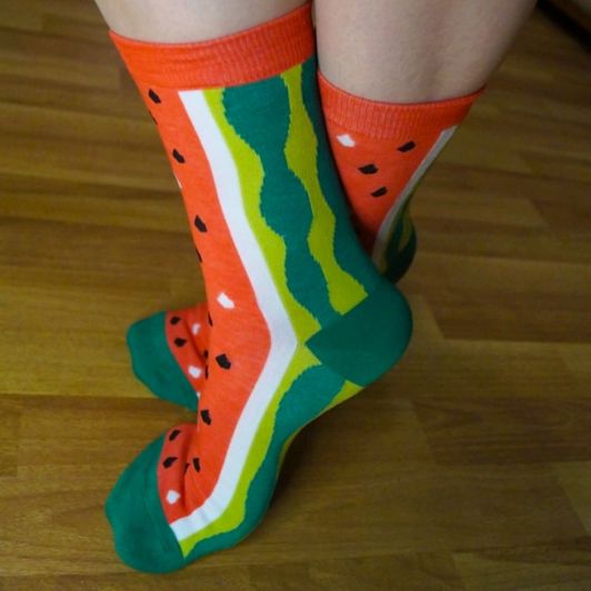My socks are watermelons!